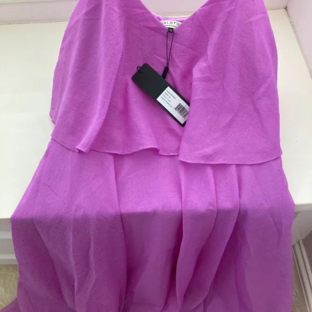 HALSTON HERITAGE V-Neck Long Dress - Picture 4 of 12